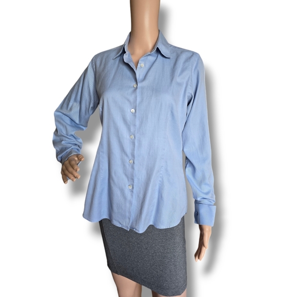 MARKS & SPENCER Women's Blue Pure Cotton Classic Shirt - Picture 3 of 16